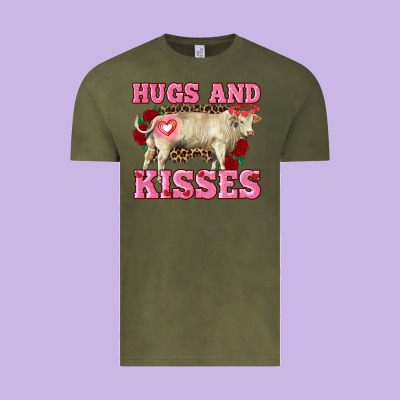 Hugs And Kisses Charolais Bull Vintage Tee Designed By Ranaportraitstore