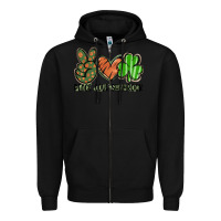 Black peace love shamrock Zipper Hoodie - FaDigitalArtStudio