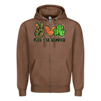 Chestnut peace love shamrock Zipper Hoodie - FaDigitalArtStudio