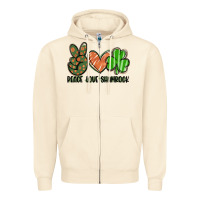 Sandshell peace love shamrock Zipper Hoodie - FaDigitalArtStudio