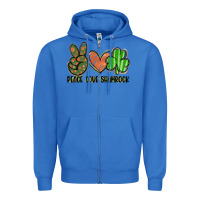 True Royal peace love shamrock Zipper Hoodie - FaDigitalArtStudio