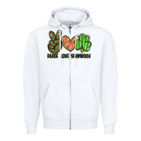 White peace love shamrock Zipper Hoodie - FaDigitalArtStudio