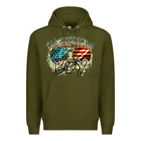 Army Green All American boy 4th of july Premium Hoodie - FaDigitalArtStudio