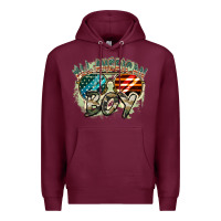 Burgundy All American boy 4th of july Premium Hoodie - FaDigitalArtStudio