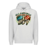 Dove Grey All American boy 4th of july Premium Hoodie - FaDigitalArtStudio