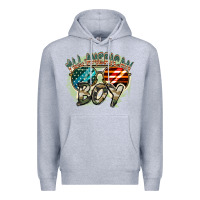 Heather Grey All American boy 4th of july Premium Hoodie - FaDigitalArtStudio