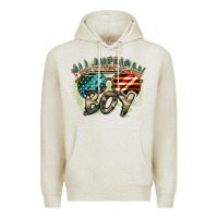 Oatmeal Heather All American boy 4th of july Premium Hoodie - FaDigitalArtStudio