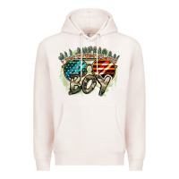 Pale Pink All American boy 4th of july Premium Hoodie - FaDigitalArtStudio