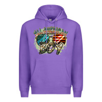Purple All American boy 4th of july Premium Hoodie - FaDigitalArtStudio