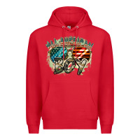 Red All American boy 4th of july Premium Hoodie - FaDigitalArtStudio