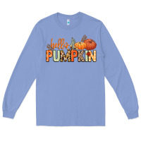 Colony Blue Hello pumpkin Long Sleeve Tee - NancyCooperArtShop