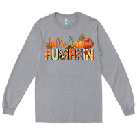 Heather Grey Hello pumpkin Long Sleeve Tee - NancyCooperArtShop