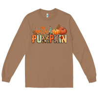 Toasted Coconut Hello pumpkin Long Sleeve Tee - NancyCooperArtShop