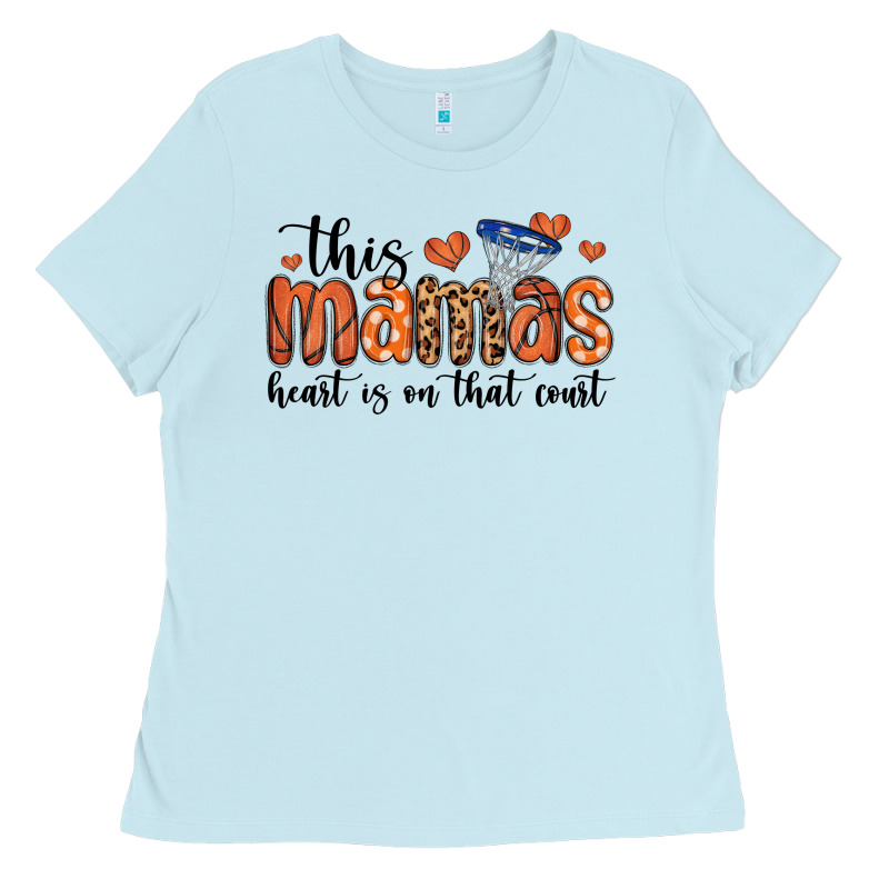 This Mamas Heart Is On That Court Ladies Tee by MaliasSmallBusiness | Teevron