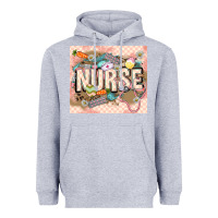 Heather Grey Easter Nurse Heavyweight Hoodie - LillyAllenDesigns