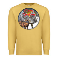 Antique Gold mule buck deer christmas Premium Sweatshirt - LillyAllenDesigns