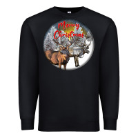 Black mule buck deer christmas Premium Sweatshirt - LillyAllenDesigns
