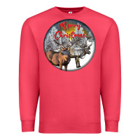 Cardinal mule buck deer christmas Premium Sweatshirt - LillyAllenDesigns