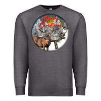 Charcoal Heather mule buck deer christmas Premium Sweatshirt - LillyAllenDesigns