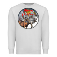 Dove Grey mule buck deer christmas Premium Sweatshirt - LillyAllenDesigns