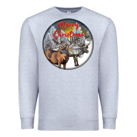 Heather Grey mule buck deer christmas Premium Sweatshirt - LillyAllenDesigns