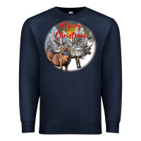 Navy mule buck deer christmas Premium Sweatshirt - LillyAllenDesigns