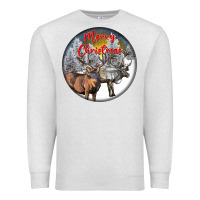 Oatmeal Heather mule buck deer christmas Premium Sweatshirt - LillyAllenDesigns