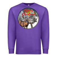 Purple mule buck deer christmas Premium Sweatshirt - LillyAllenDesigns