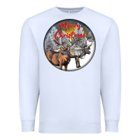 White mule buck deer christmas Premium Sweatshirt - LillyAllenDesigns