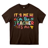 Chocolate Brown its me hi im the teacher its me nca Heavy Core Tee - NancyCooperArtShop