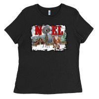 Black noel with windmill and farm Ladies Tee - RanaPortraitStore