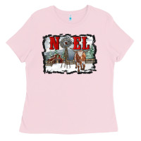 Bubblegum Pink noel with windmill and farm Ladies Tee - RanaPortraitStore