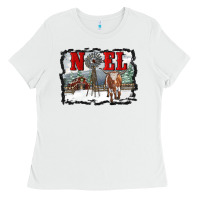 White noel with windmill and farm Ladies Tee - RanaPortraitStore