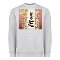 Heather Grey Rose gold mom leopard glitter Heavyweight Sweatshirt - CowGirlArtShop