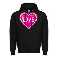 Black valentine's day hearts Zipper Hoodie - FaDigitalArtStudio