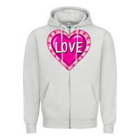 Dove Grey valentine's day hearts Zipper Hoodie - FaDigitalArtStudio