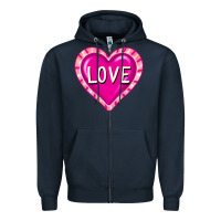 Navy valentine's day hearts Zipper Hoodie - FaDigitalArtStudio