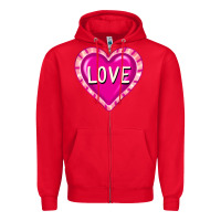 Red valentine's day hearts Zipper Hoodie - FaDigitalArtStudio