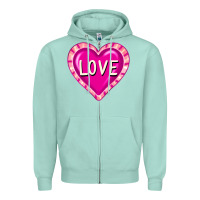 Seafoam valentine's day hearts Zipper Hoodie - FaDigitalArtStudio