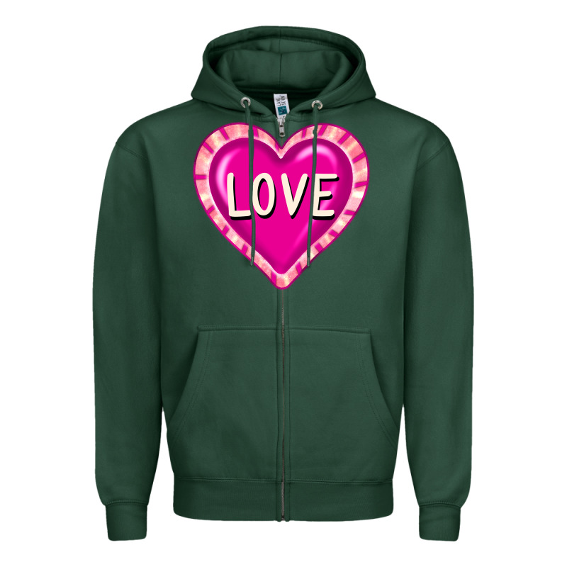 Valentine's Day Hearts Zipper Hoodie by FaDigitalArtStudio | Teevron