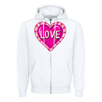 White valentine's day hearts Zipper Hoodie - FaDigitalArtStudio