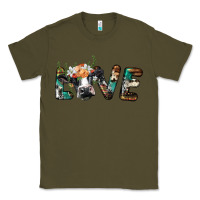 Army Green love with holstein cow Classic Tee - BarkalooDesign