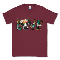 Burgundy love with holstein cow Classic Tee - BarkalooDesign