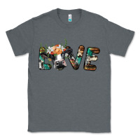 Charcoal Heather love with holstein cow Classic Tee - BarkalooDesign