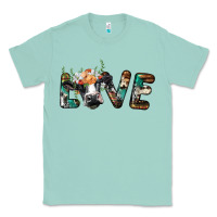 Seafoam love with holstein cow Classic Tee - BarkalooDesign