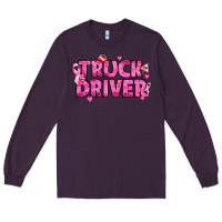 Plum Breast Cancer truck driver Long Sleeve Tee - texasbilliewilder