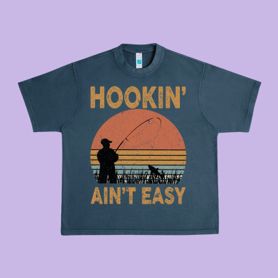 Hookin Ain T Easy Fishing Urban Heavy Tee Designed By Bettercallsaul