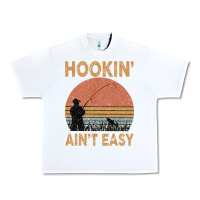 White Hookin Ain t Easy Fishing Urban Heavy Tee - Bettercallsaul