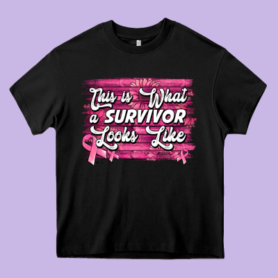 This Is What A Survivor Looks Like Breast Cancer Heavy Core Tee Designed By Nancycooperartshop