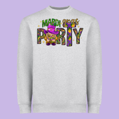 Mardi Gras Party Heavyweight Sweatshirt Designed By Howdyjamesfarm